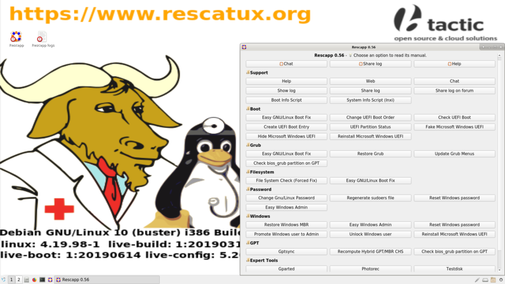 Rescatux: Volte para seus computadores GNU/Linux e Windows