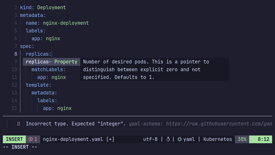 Esquemas JSON em Neovim