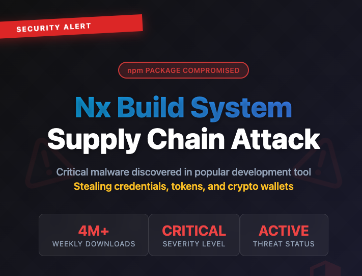 Sistema popular de construção nx pacote npm comprometido com malware de roubo de dados