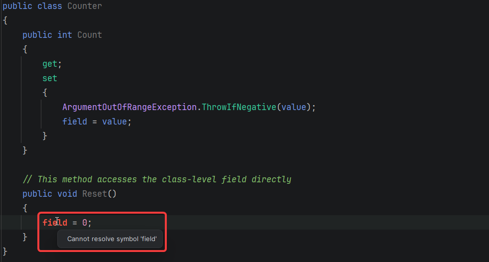 Descompilando a nova palavra-chave do campo C# 14