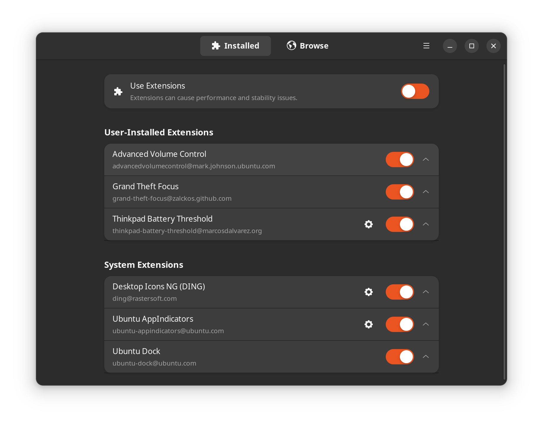 Lista atualizada de extensões do Gnome ‘obrigatórias’ – Blog de Alan Pope